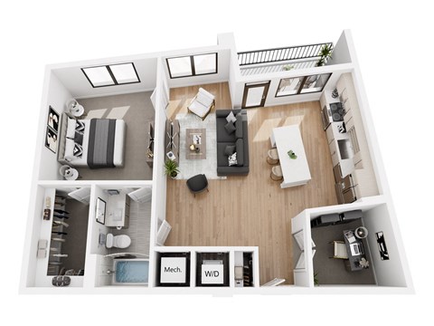 a 1 bedroom floor plan  1190 sq ft